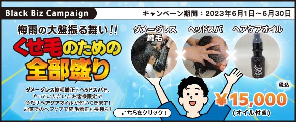 ブラックビズ2023.06 梅雨の大盤振る舞い！！【 くせ毛のための全部盛り 】
